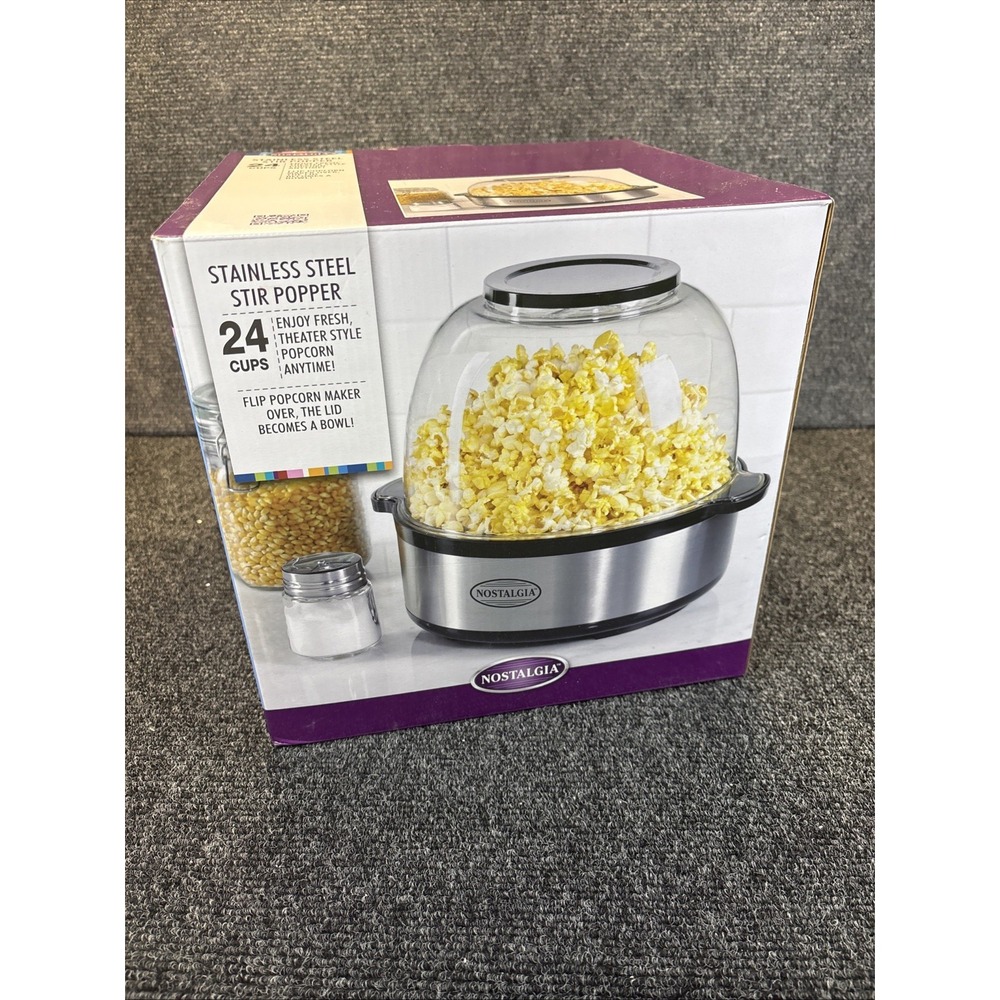 Nostalgia Products 6Qt Stainless Steel Stirring Speed Popcorn Popper